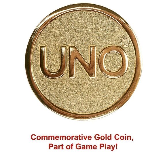 UNO 50th Anniversary Edition Card Game Featuring Commemorative Coin & Ca… - Picture 6 of 11